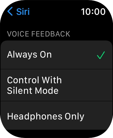 Press the required setting below 