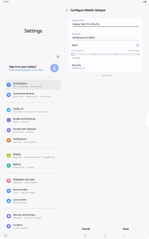 Press the field below 