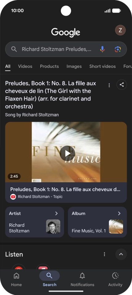 Follow the instructions on the screen to use the search results.