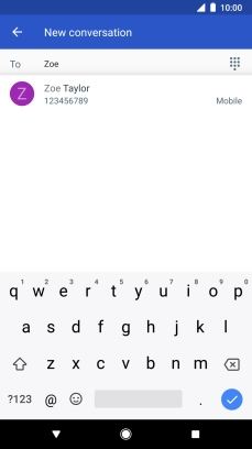 Key in the first letters of the recipient's name and press the required contact.