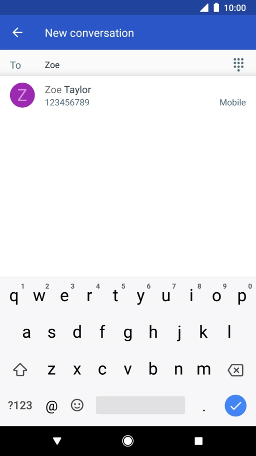 Key in the first letters of the recipient's name and press the required contact.