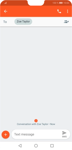 Press the text input field and write the text for your text message.