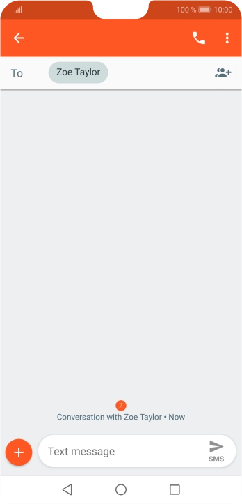 Press the text input field and write the text for your text message.