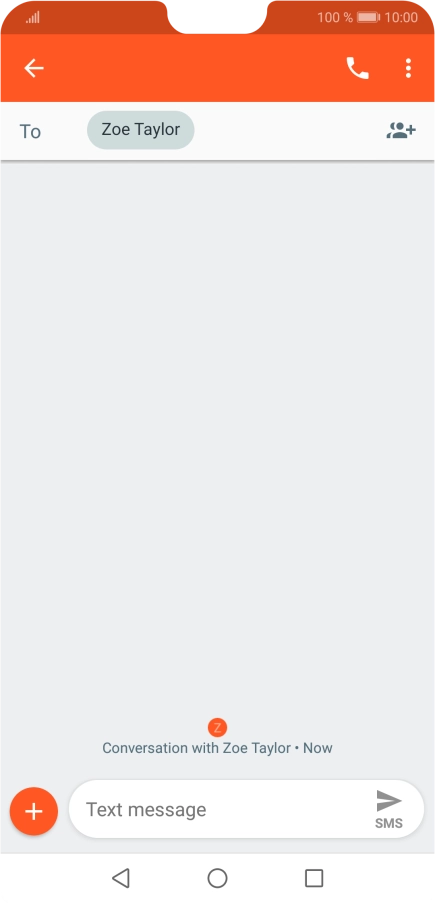 Press the text input field and write the text for your text message.
