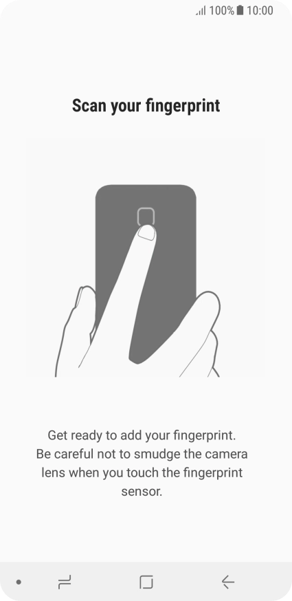 Follow the instructions on the screen to create the phone lock code using your fingerprint.