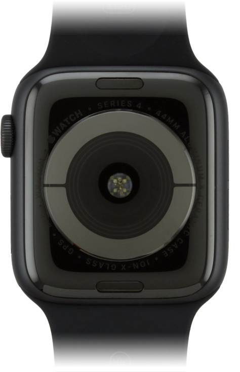 Place the back of your Apple Watch on the magnetic charger allowing it to click into place.