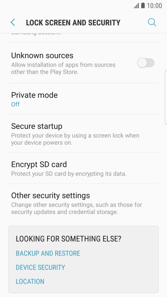 Press Other security settings.