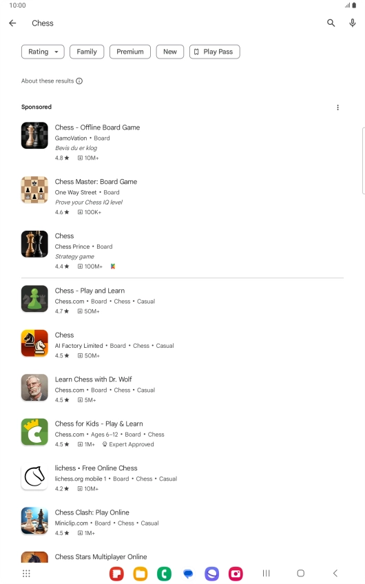 Press the required app.