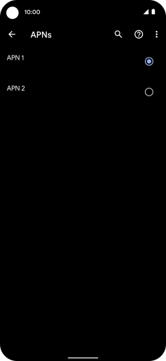 Press the field next to the required data connection to activate it.
