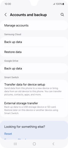 Press Manage accounts.
