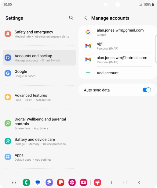 Press the indicator next to 