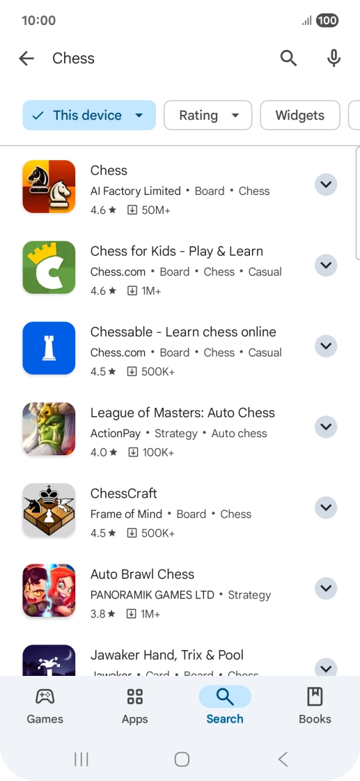 Press the required app.
