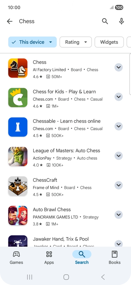 Press the required app.