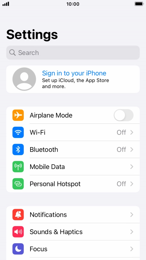Press Sign in to your iPhone.