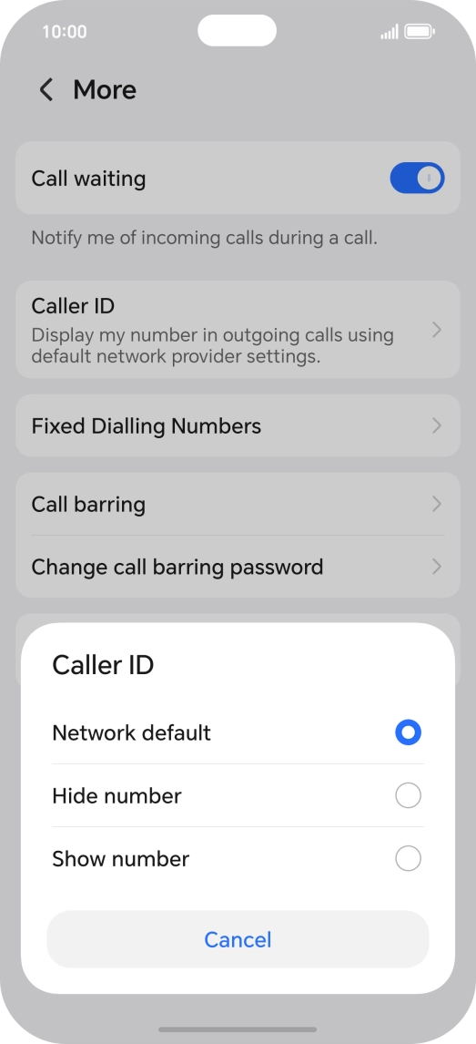 Press Show number to turn on caller identification.