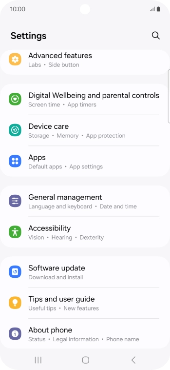 Press Software update.