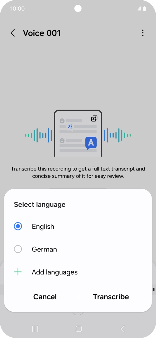 Press the recorded language.