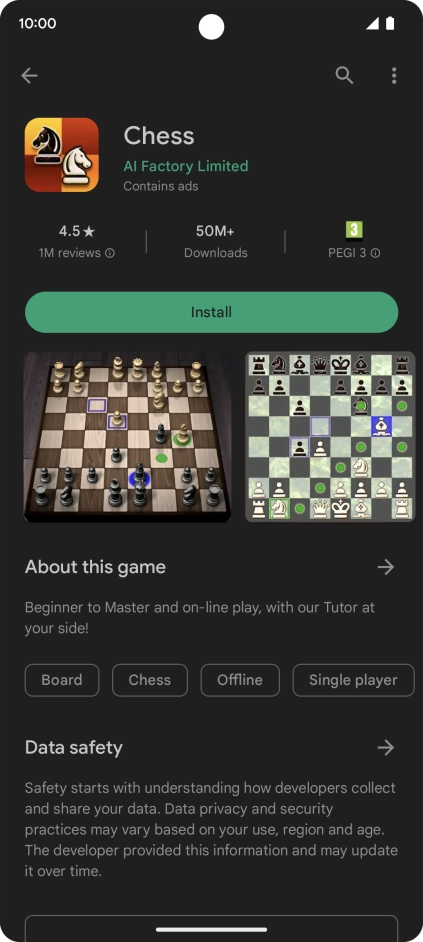 Press Install and follow the instructions on the screen to install the app.
