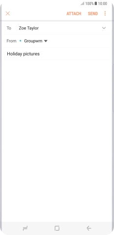 Press the text input field and write the text for your email message.
