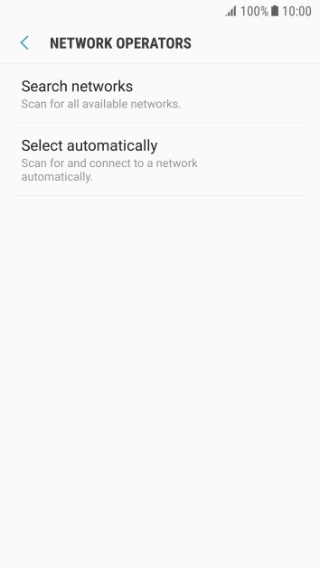 If you want to select a network automatically, press Select automatically.