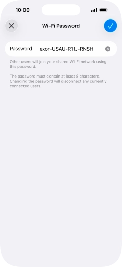 Press the confirm icon.