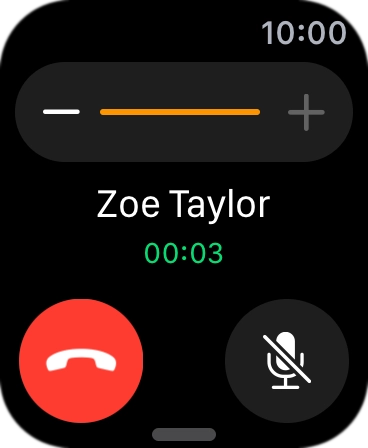 Press the end call icon to end the call and return to the home screen.