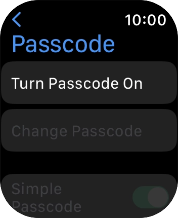 Press Turn Passcode On and key in a lock code of your own choice twice.