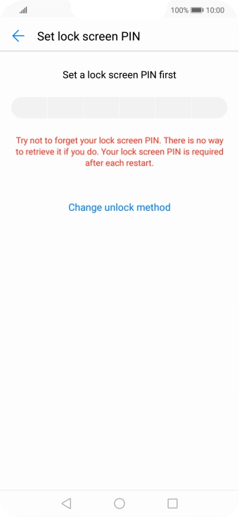 Press Change unlock method.