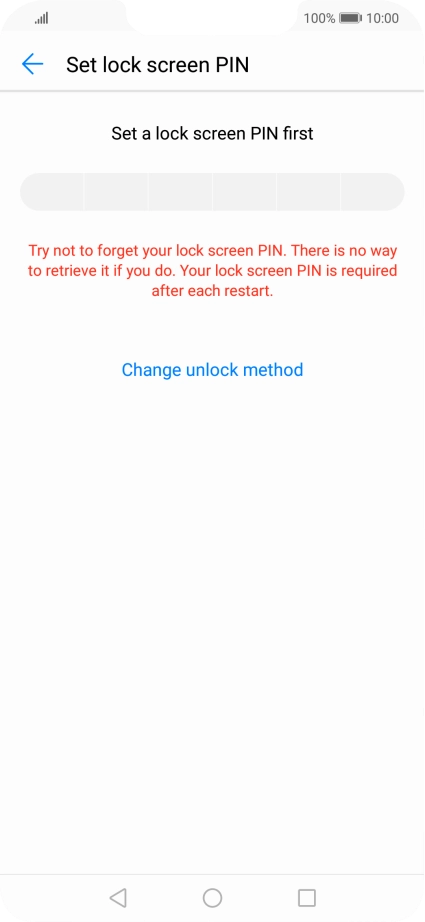 Press Change unlock method.