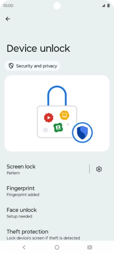 Press Screen lock and key in the additional phone lock code you created earlier.