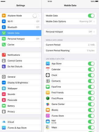 Press the indicator next to 