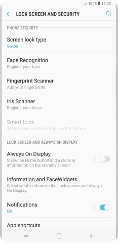 Press Iris Scanner.