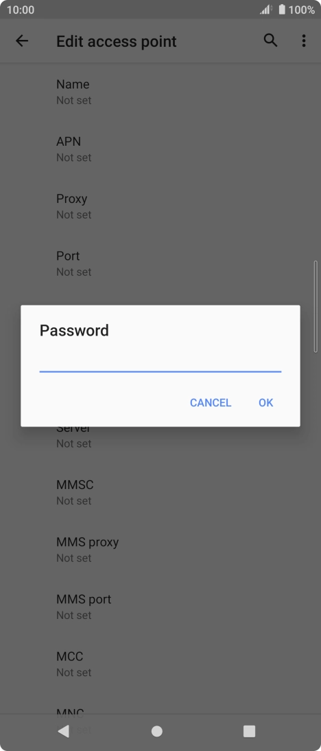 Key in secure and press OK.