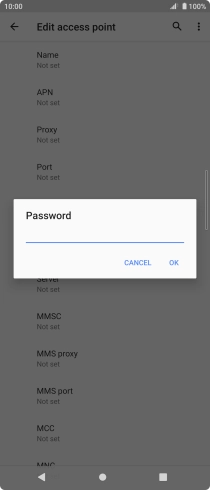 Key in secure and press OK.