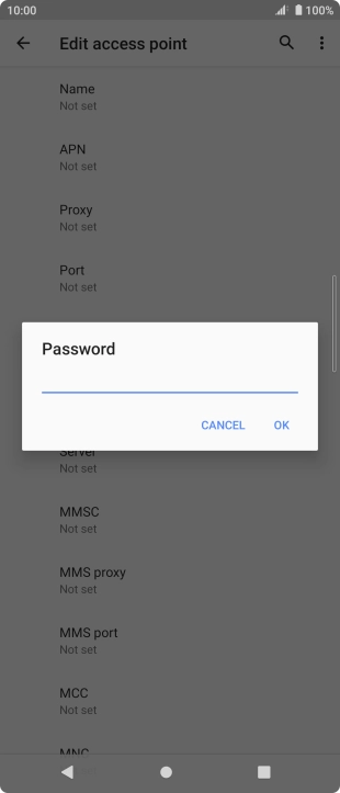 Key in secure and press OK.