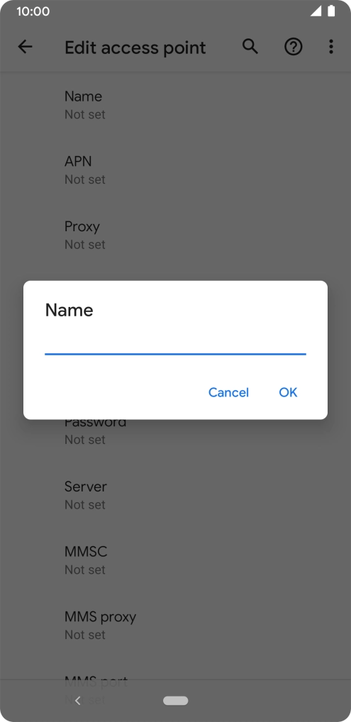 Key in EE Internet and press OK.