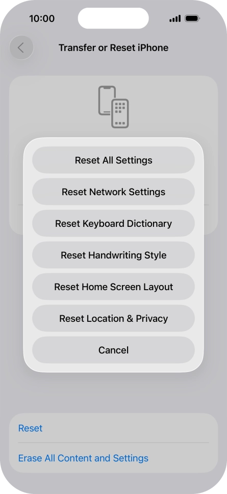 Press Reset All Settings.