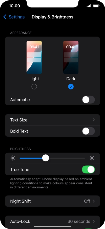 Press the indicator next to 