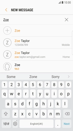 Press the required contact.