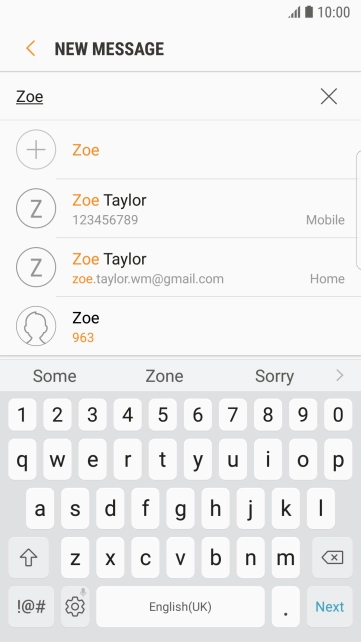 Press the required contact.