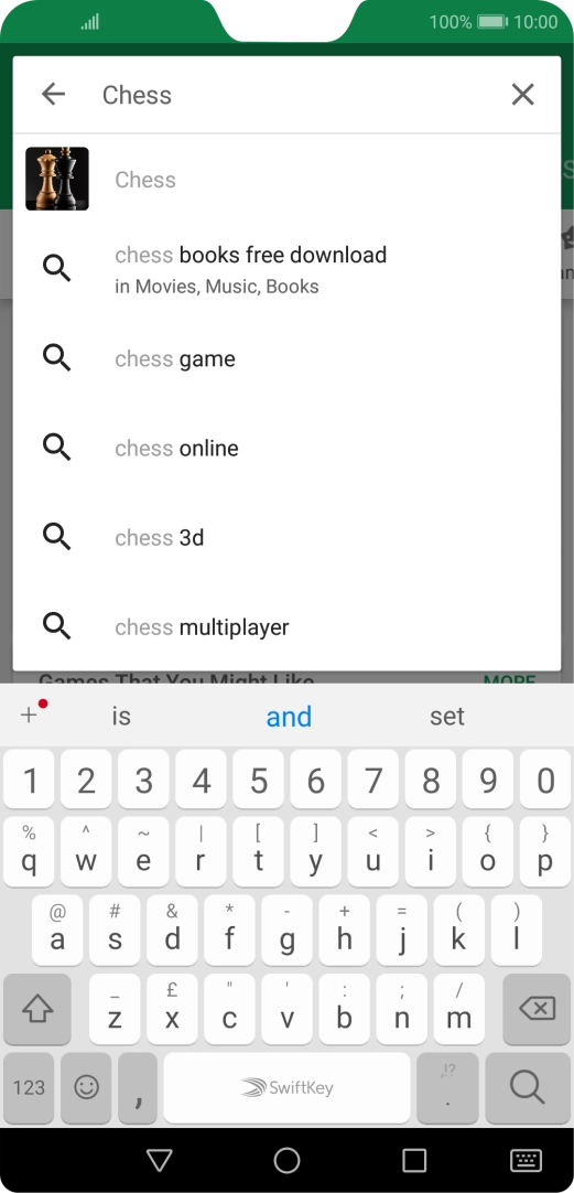 Key in the name or subject of the required app and press the search icon.