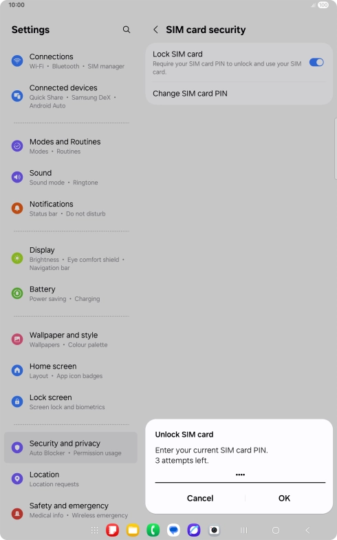 Key in your PIN and press OK. The default PIN is 1111.