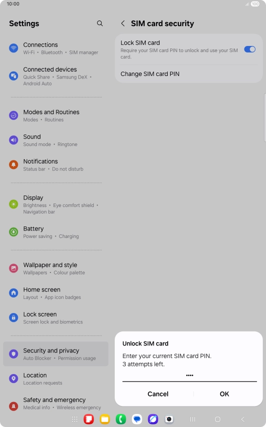 Key in your PIN and press OK. The default PIN is 1111.
