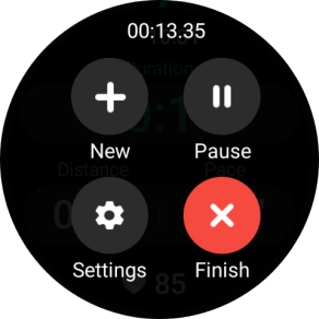 Press Finish to end an activity.
