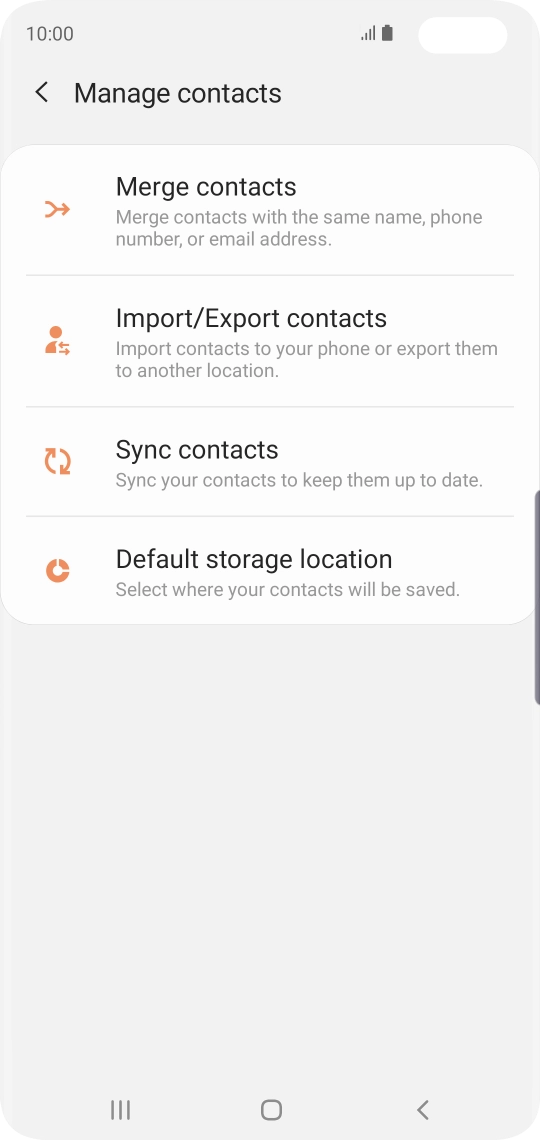 Press Import/Export contacts.