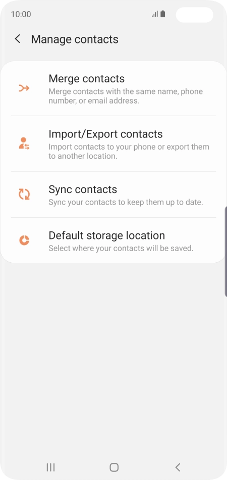 Press Import/Export contacts.
