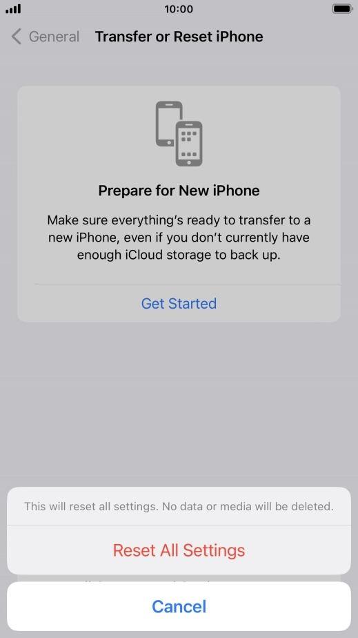 Press Reset All Settings.