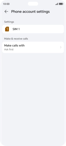 Press the name of the SIM.