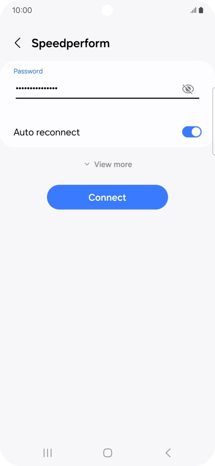 Key in the password for the Wi-Fi network and press Connect.