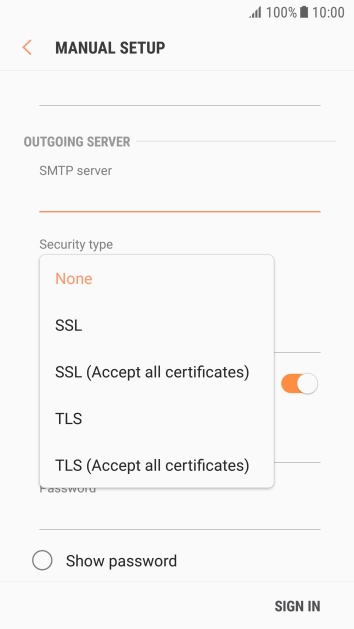 Press None to turn off the function.